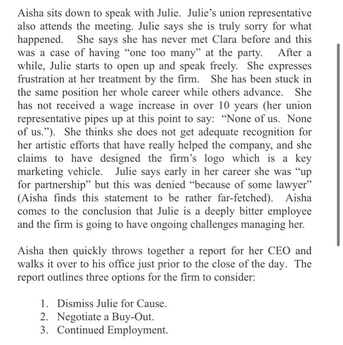 Please answer this :) Fact Scenario Aisha has