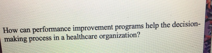 How can performance improvement programs help the