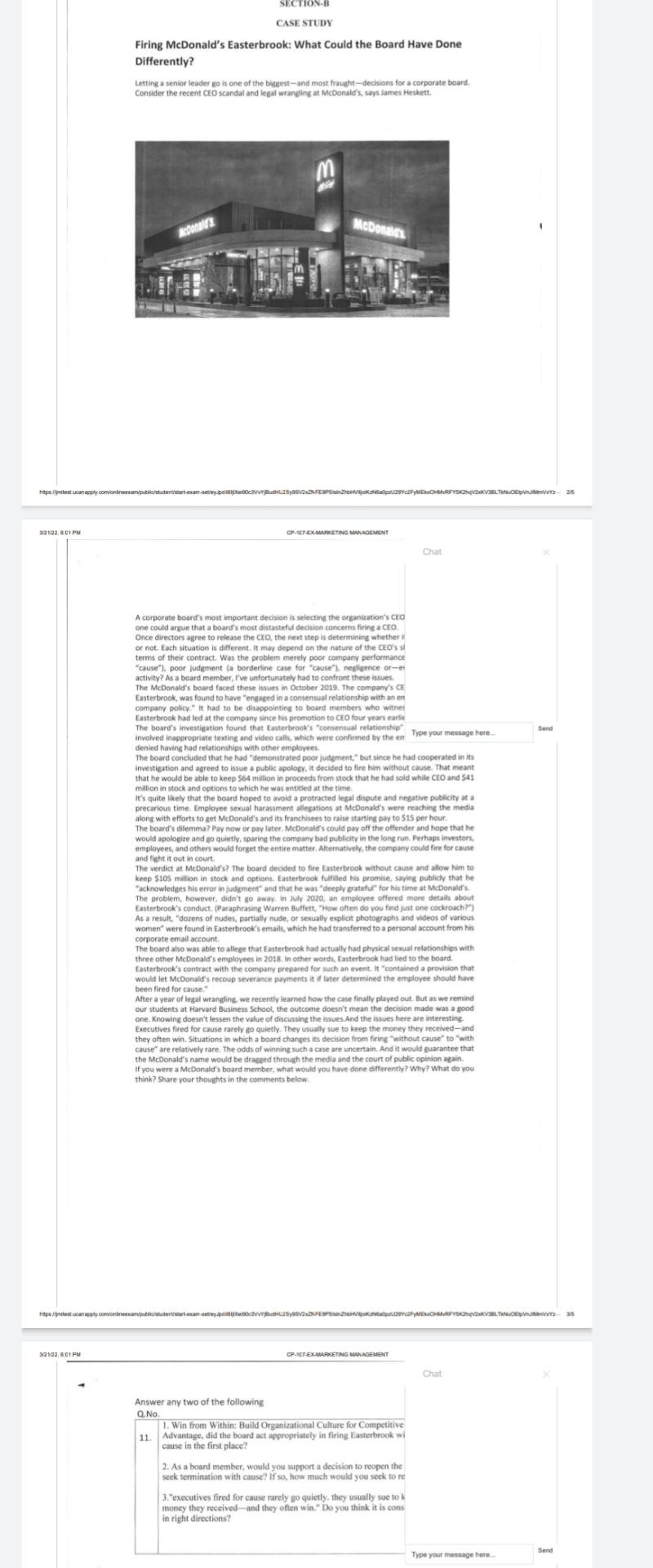 SECTION-B CASE STUDY Firing McDonald's