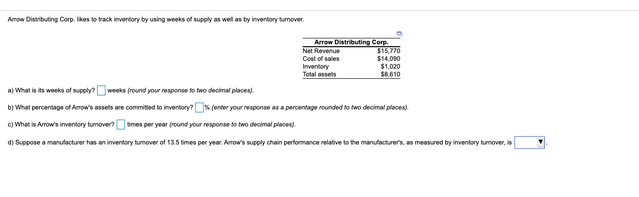Arrow Distributing Corp. likes to track inventory