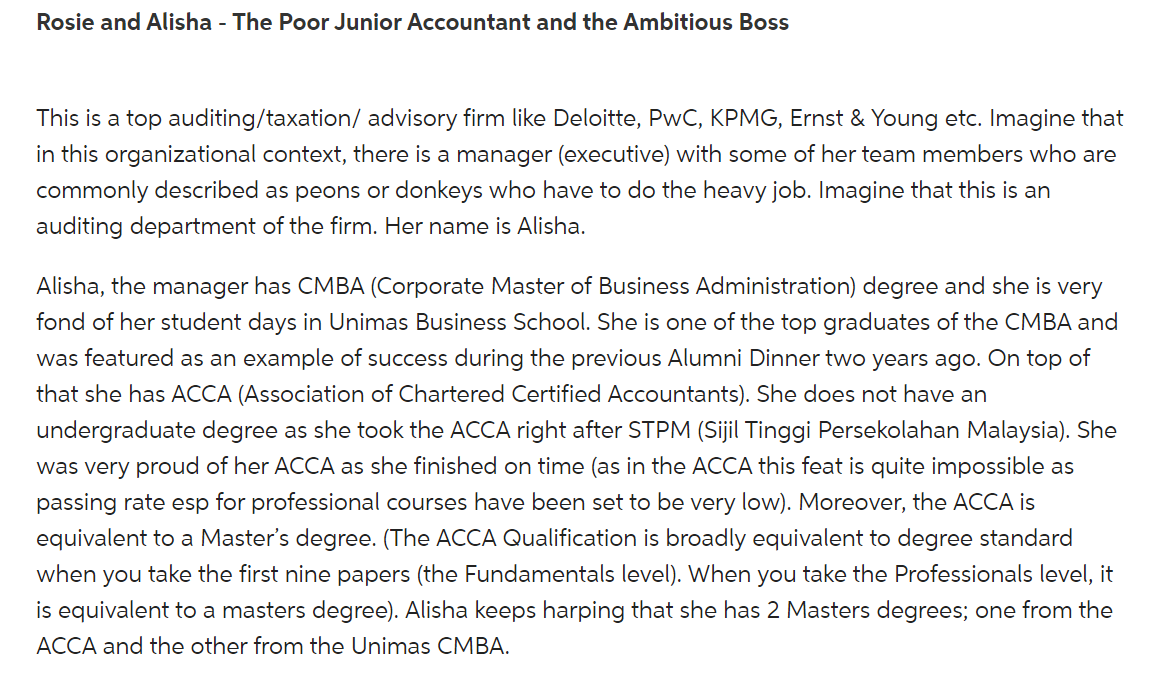 Rosie and Alisha - The Poor Junior Accountant and
