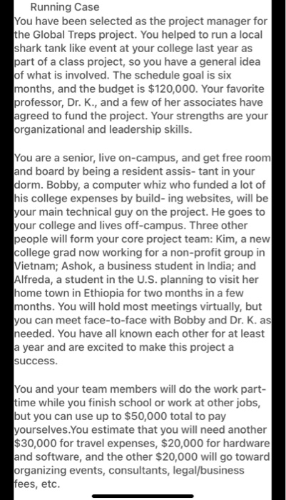 Develop a Project scope statement in the