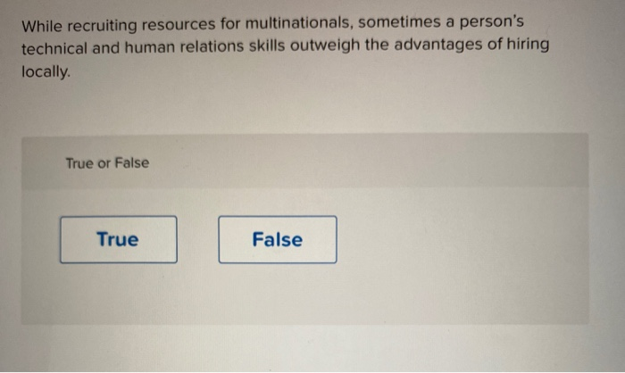 While recruiting resources for multinationals,
