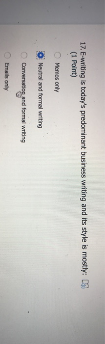 17. E-writing is today's predominant business