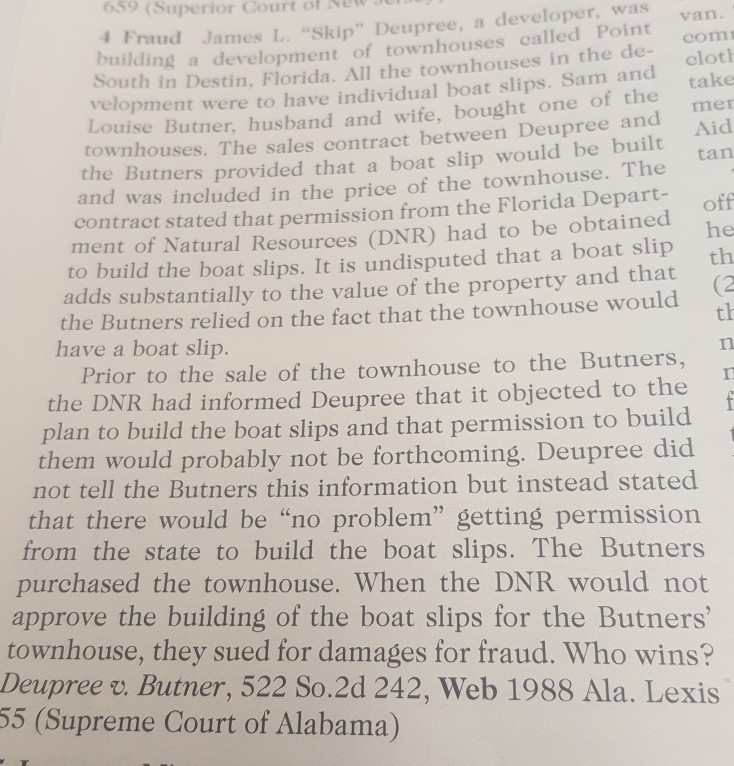 cloth Aid 659 (Superior Court of JUN van Fraud