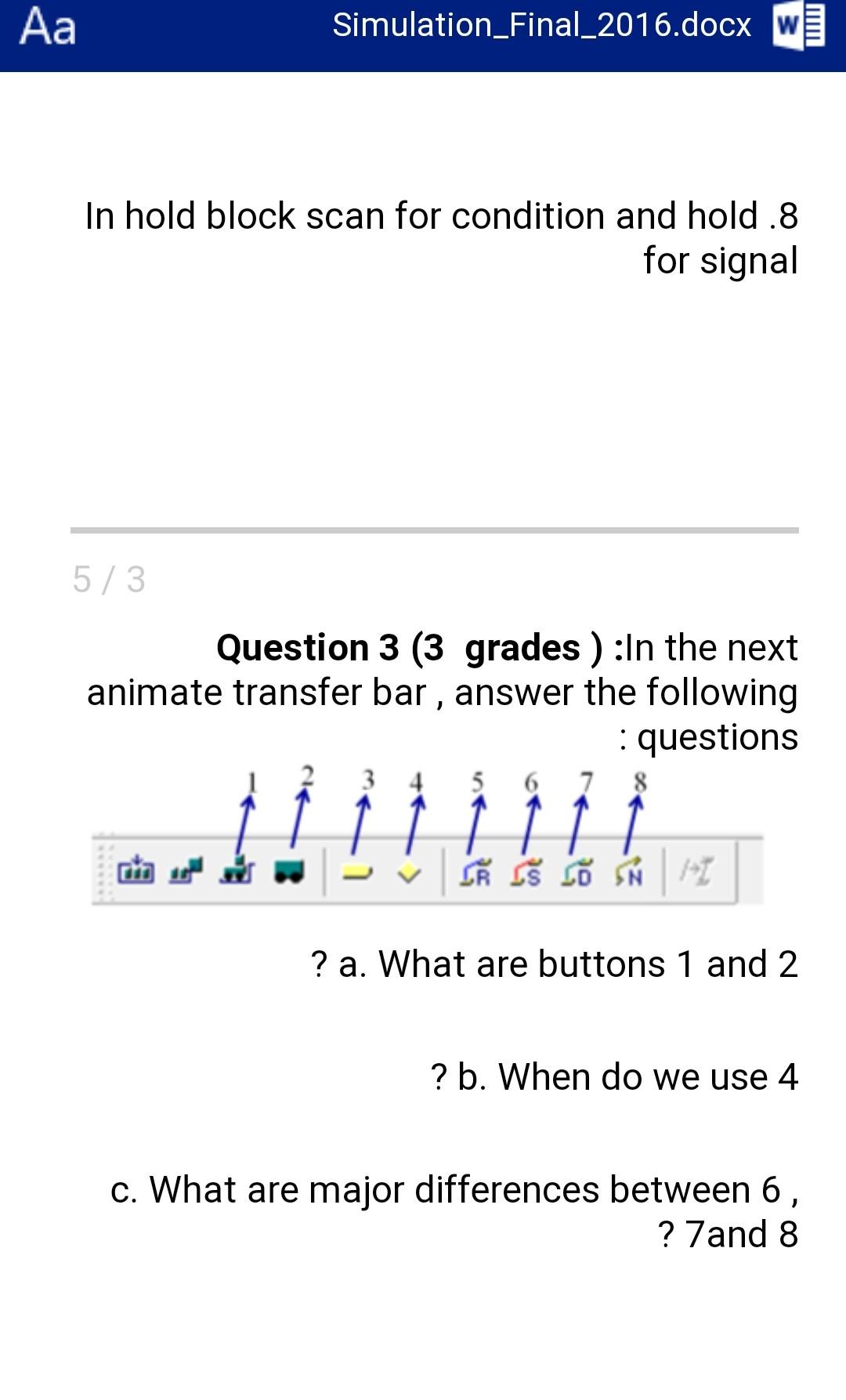 Simulation_Final_2016.docx W Question 2 (8 grades