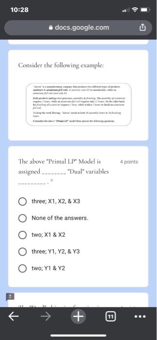 10:28 . .docs.google.com 4 points The "Dual"