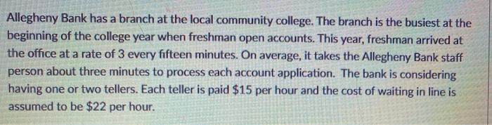 Allegheny Bank has a branch at the local