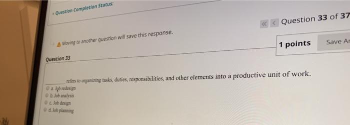 Question Completion Status: < Question 33 of 37