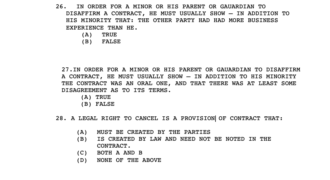 26. IN ORDER FOR A MINOR OR HIS PARENT OR