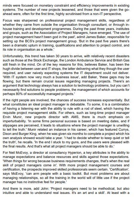 1. What reasons does the case study indicate are