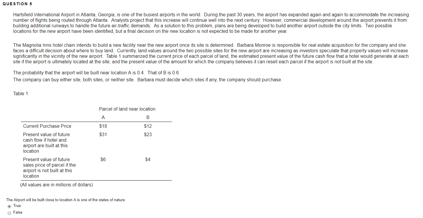 True or False, I will thumbs up the answer thanks