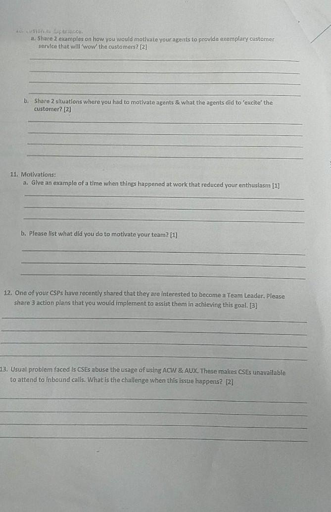 Name Date Part 1: Operational Related & Team