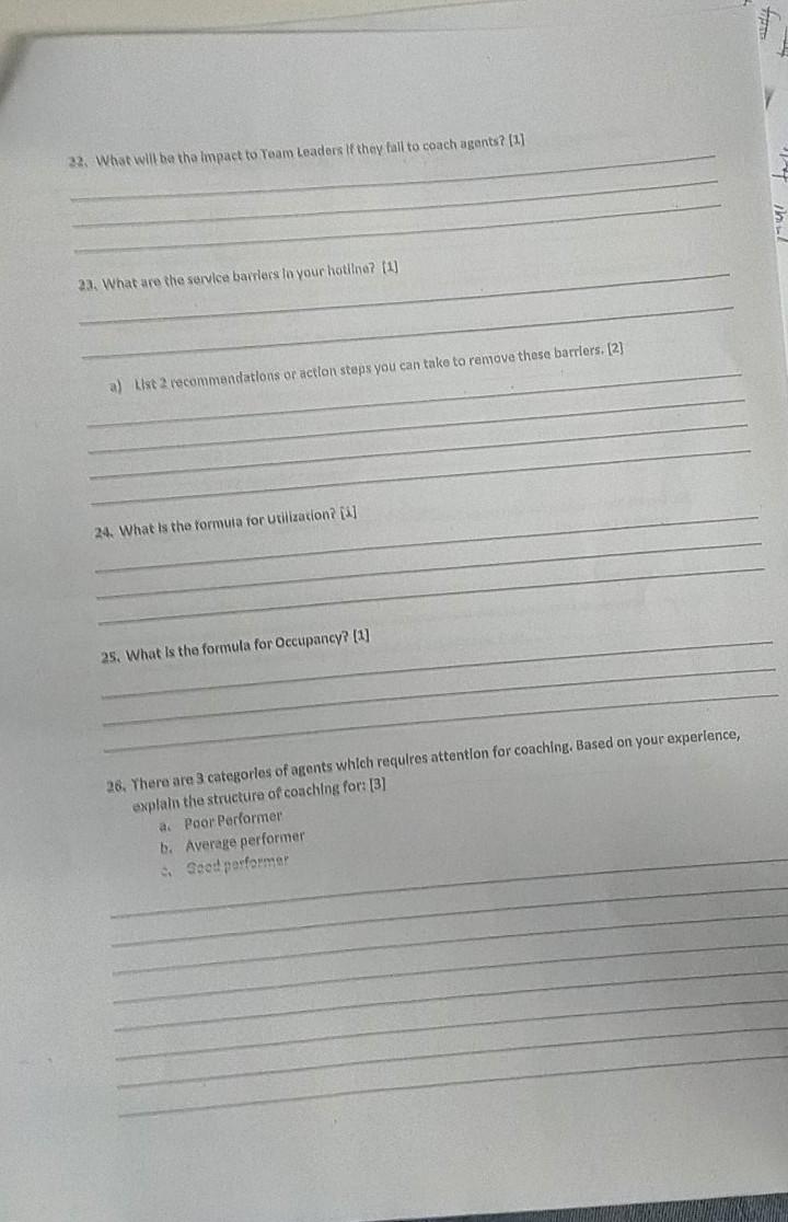 Name Date Part 1: Operational Related & Team