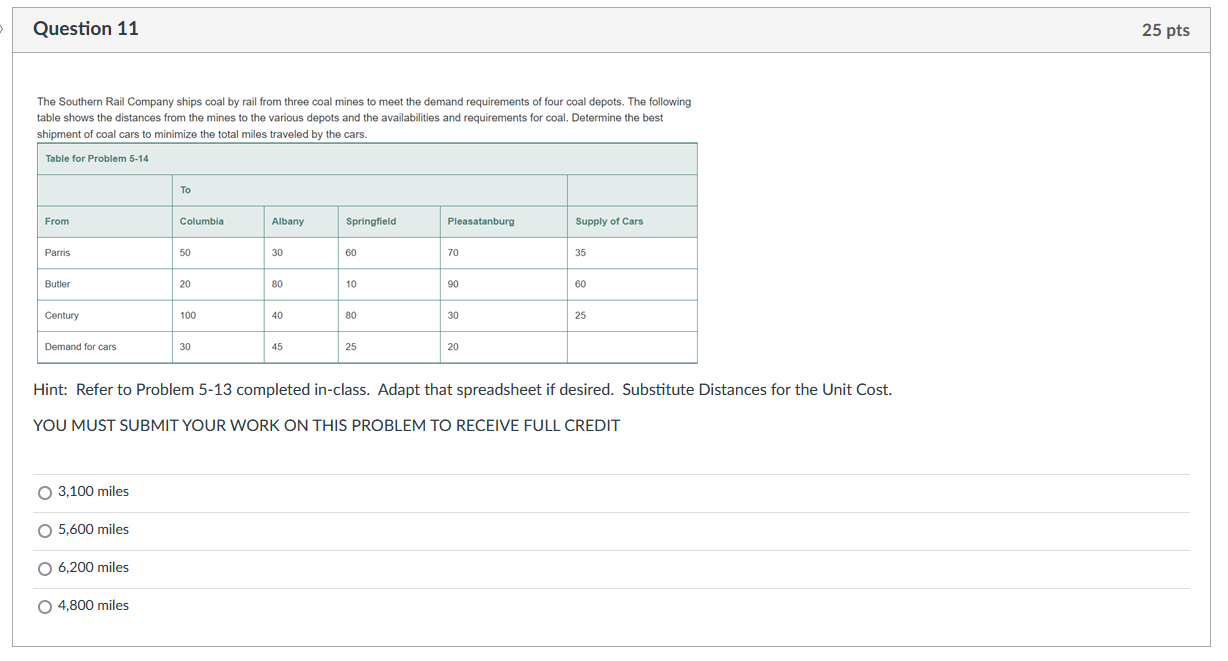 Please answer question 11 through Excel like the