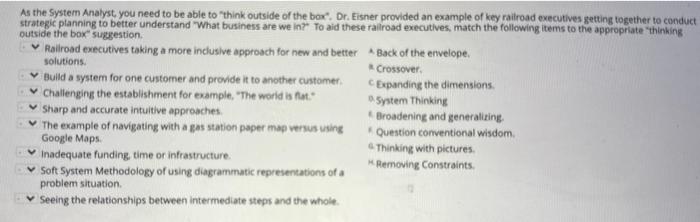 As the System Analyst you need to be able to