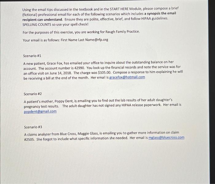 Using the email tips discussed in the textbook