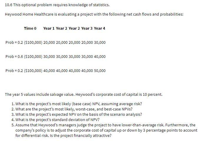 10. This optional problem requires knowledge of