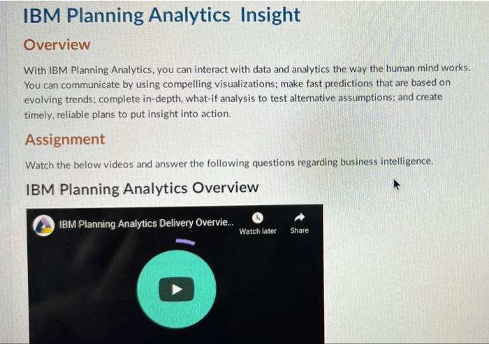 IBM Planning Analytics Insight Overview With IBM