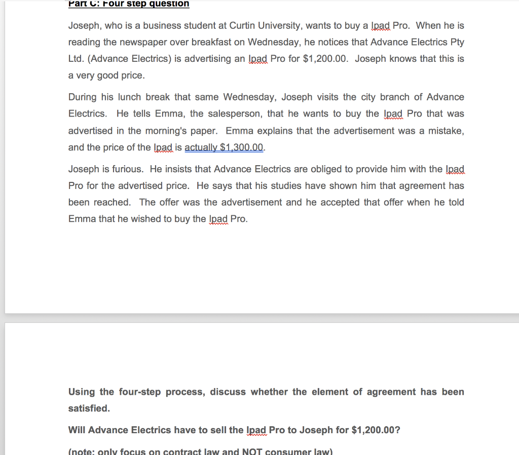 Part B: Short answer question Explain the