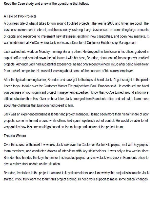 Read the Case study and answer the questions that