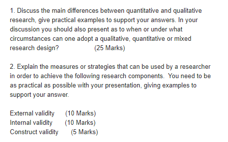 1. Discuss the main differences between