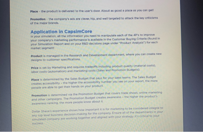 This week's mini case relates to Marketing - the