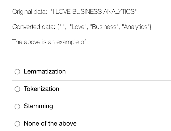 Original data: "I LOVE BUSINESS ANALYTICS"