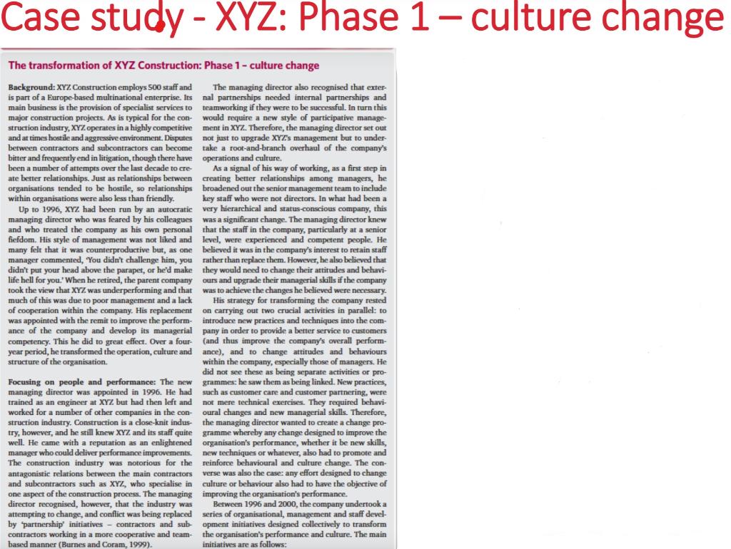 homework : You are responsible for the case study