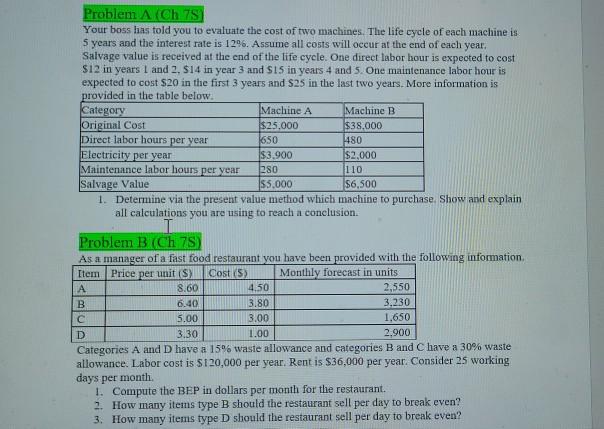 hello I need a step by step process for problem A