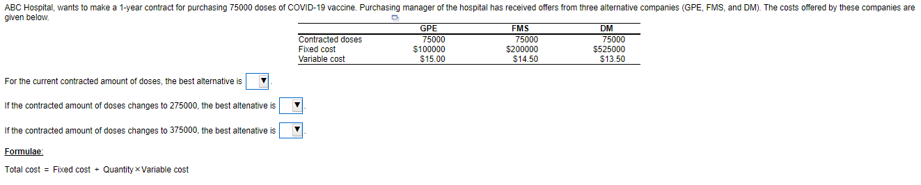 ABC Hospital, wants to make a 1-year contract for