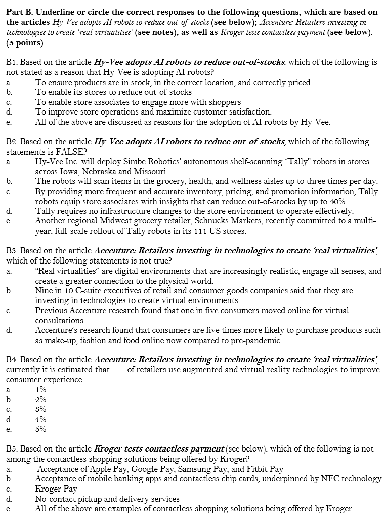 polls give correct Answer Part B. Underline or