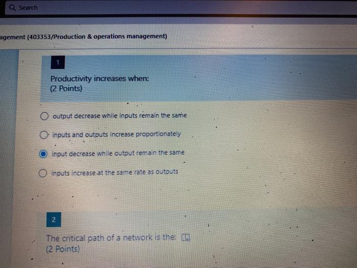 Q Search agement (403353/Production & operations