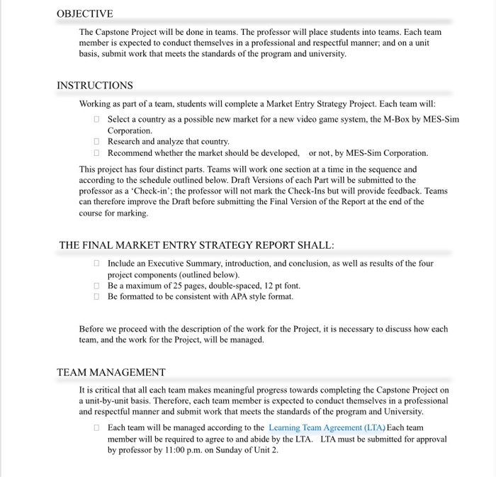 OBJECTIVE The Capstone Project will be done in