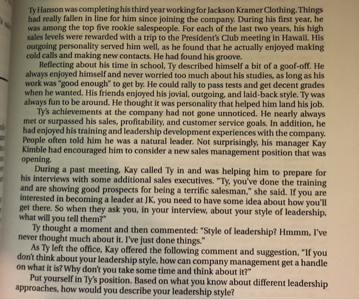 Ty Hanson was completing his third year working