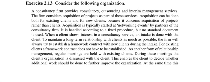 Question) For every core process, create a