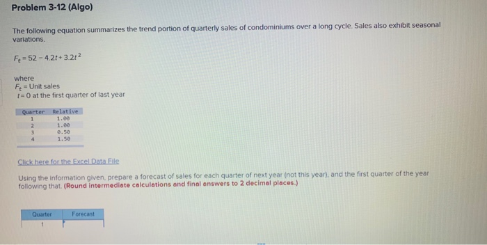 Problem 3-12 (Algo) The following equation