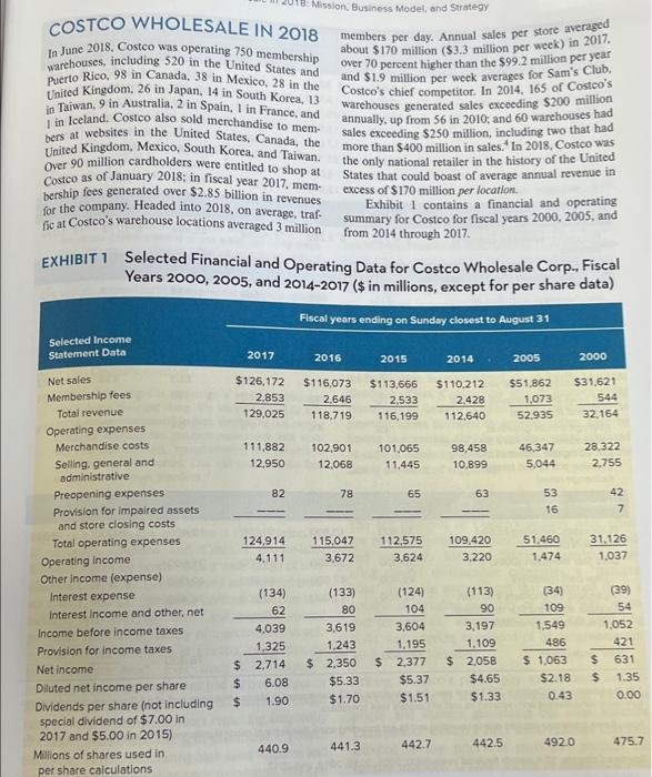 Based on the data in case Exhibits 1 ans 4, is