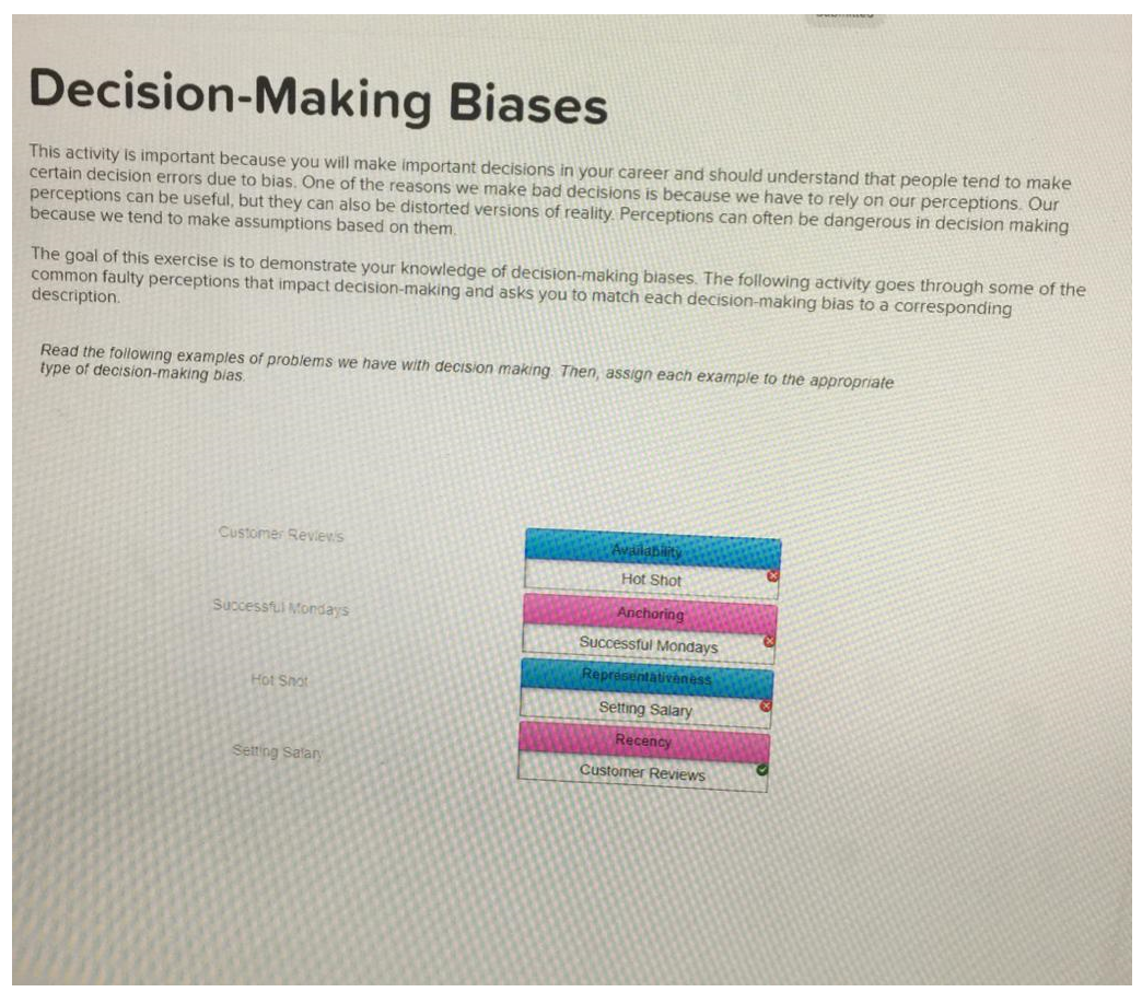 Decision-Making Biases This activity is important