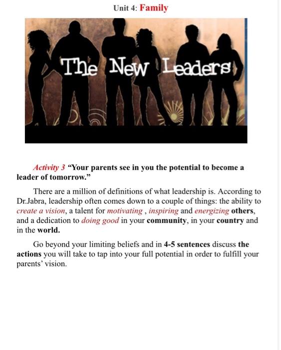 please answer me this in less than 1 hour . Unit