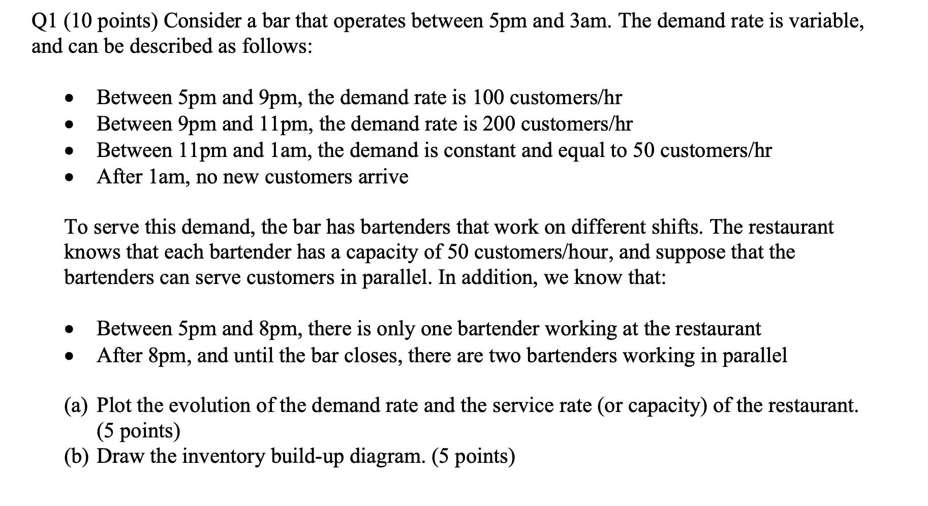 Show work please! a Q1 (10 points) Consider a bar