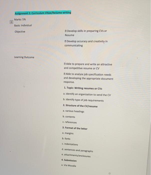 resume writing Basis: Individual Objective