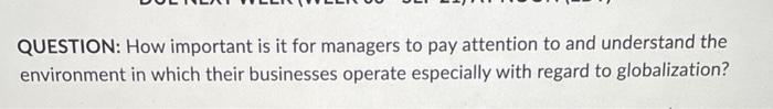 QUESTION: How important is it for managers to pay