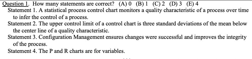 Question 1. How many statements are correct? (A)