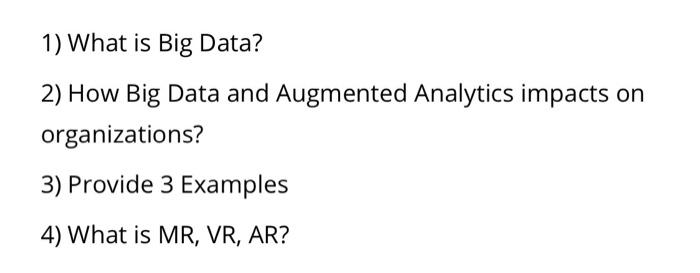 1) What is Big Data? 2) How Big Data and