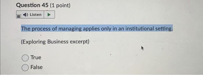 The process of managing applies only in an