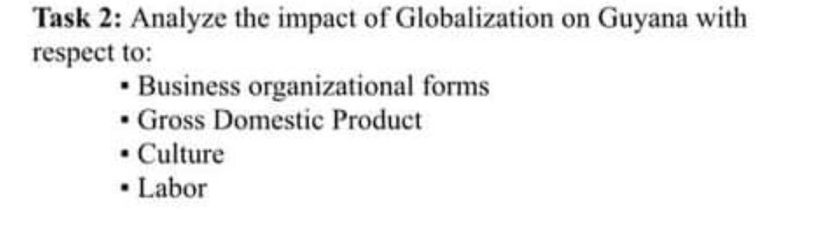 Task 2: Analyze the impact of Globalization on