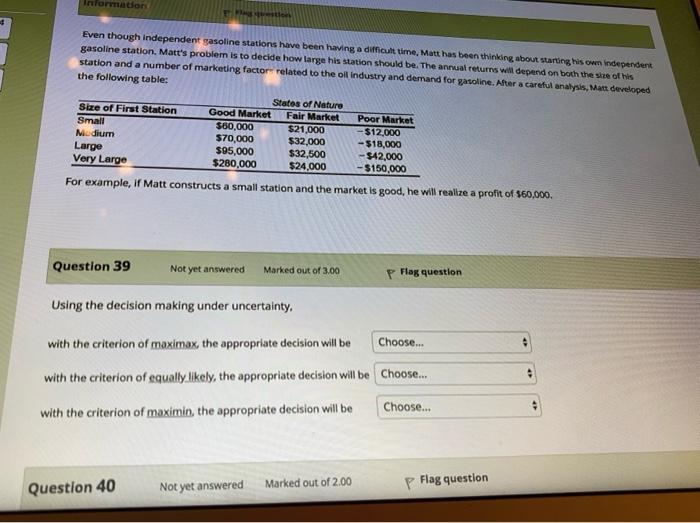 Information Test $ Even though independent