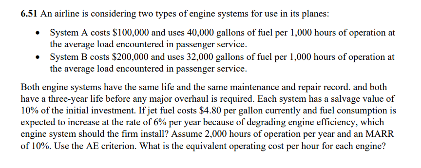please solve it by hand not in excel 6.51 An