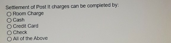 Settlement of Post It charges can be completed